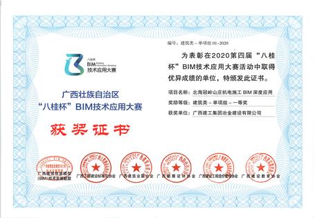 喜訊！公司榮獲“八桂杯”BIM技術(shù)應(yīng)用大賽一等獎