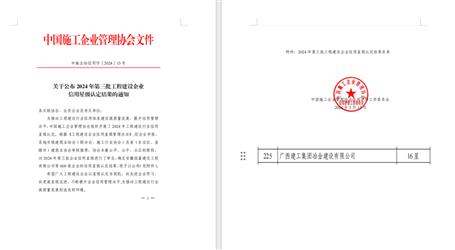 16星！冶建公司履約能力和信用表現(xiàn)良好